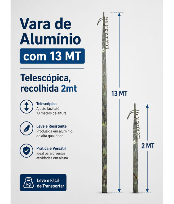 Vara Aluminio 13mt